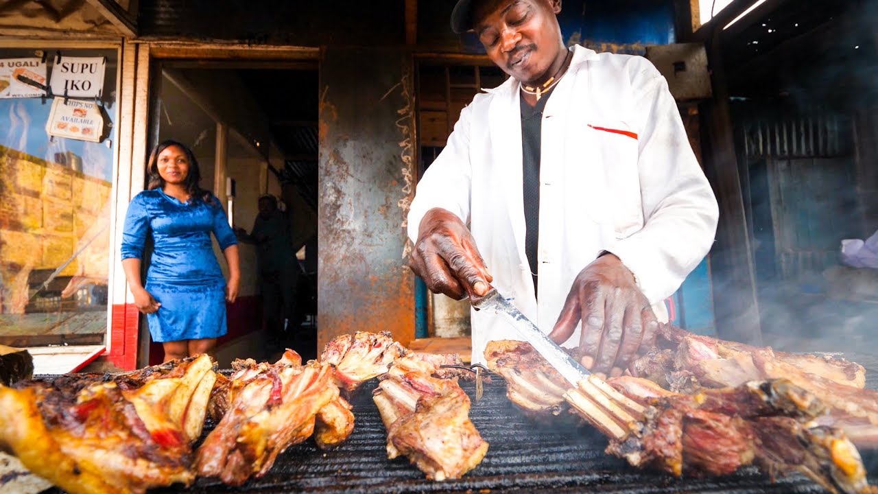 Kenyan Street Food – HUGE GRILLED MEAT (Nyama Choma) Tour in Nairobi, Kenya | African Food!