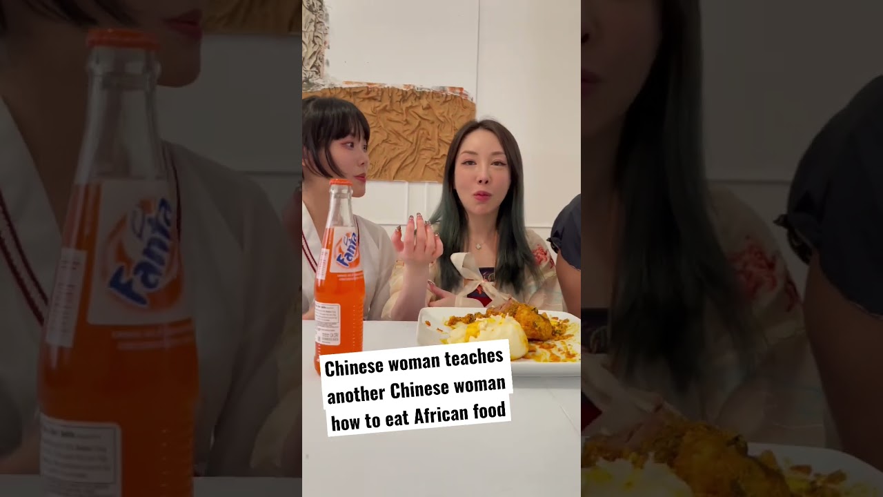 Chinese woman teaches another Chinese woman how to want African food!! #shorts #youtubeshorts