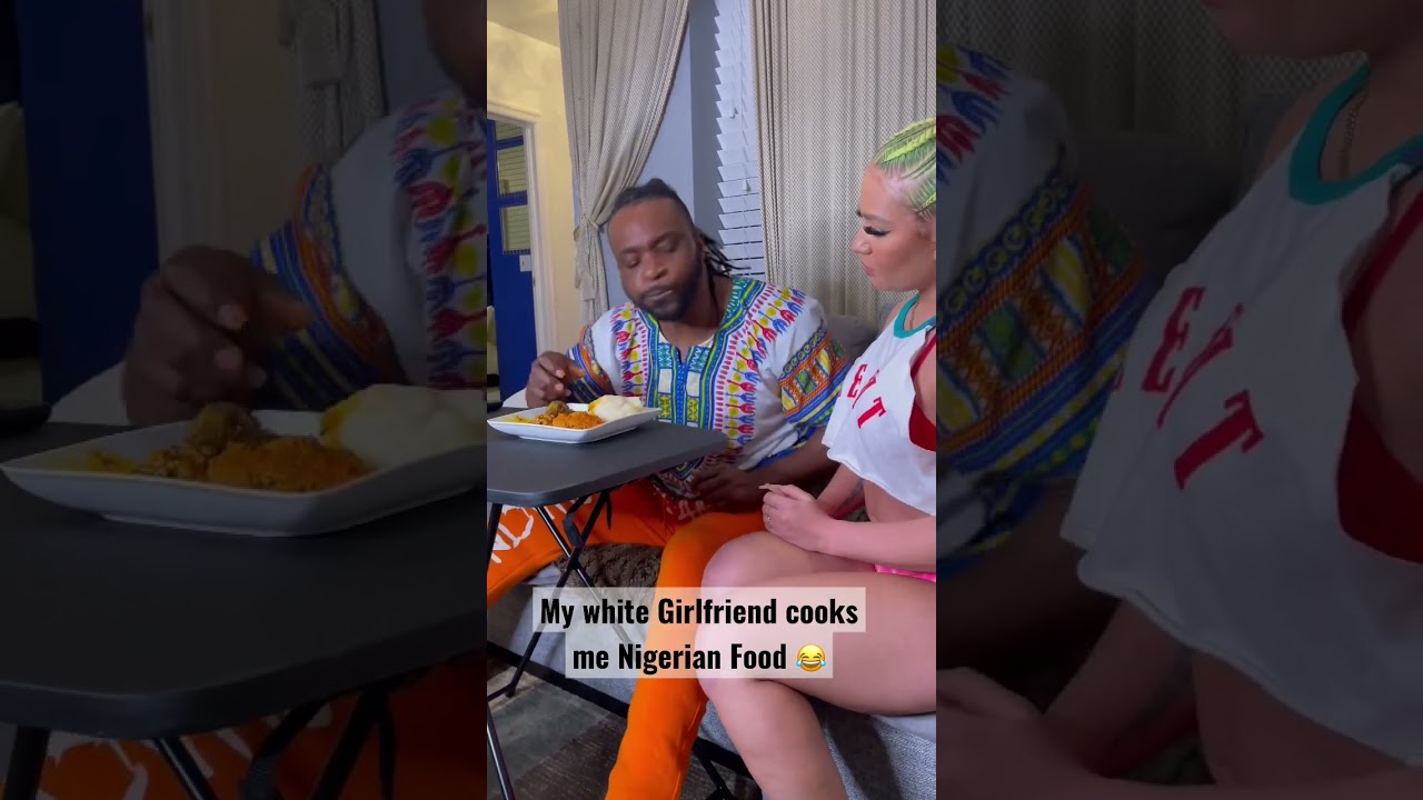 White woman cooks Nigerian man African food!! #shorts #viral #youtubeshorts