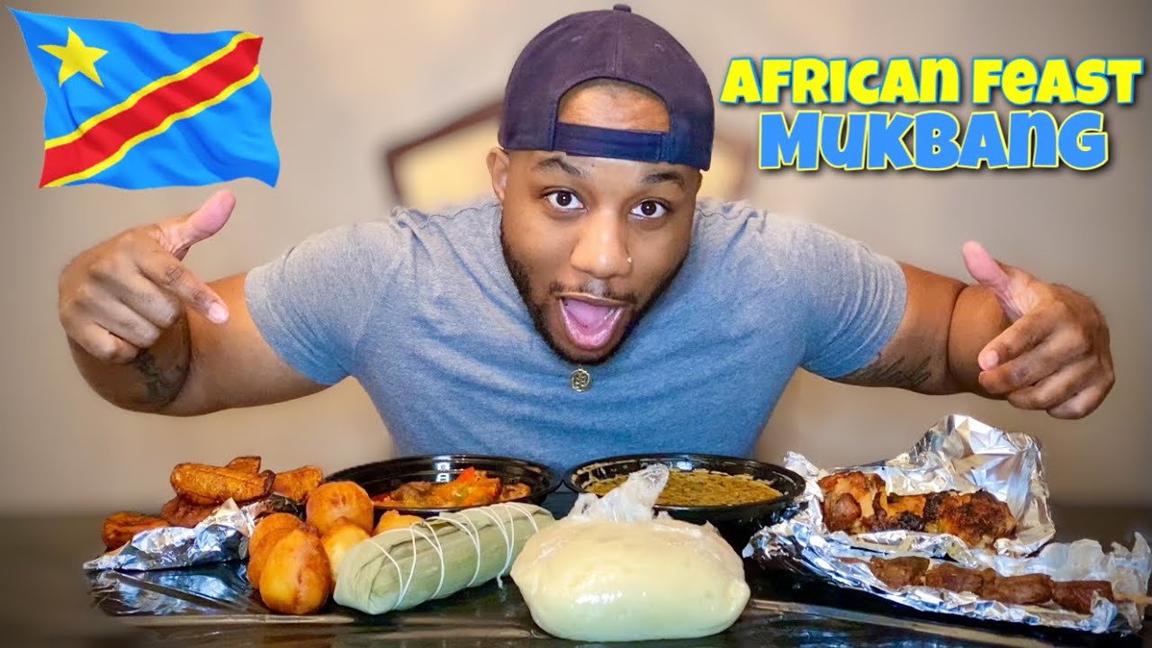 FIRST TIME TRYING FUFU| AFRICAN FOOD MUKBANG(CONGOLESE)| FUMBWA+FUFU MUKBANG