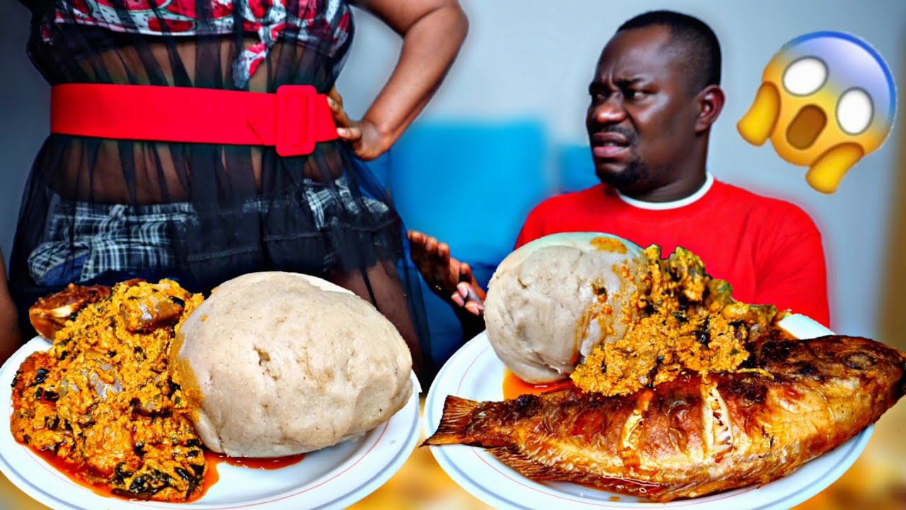 SCANDALOUS OUTFIT MUKPRANK ON HUSBAND |BANKU WITH EGUSI STEW MUKBANG |AFRICAN FOOD MUKBANG