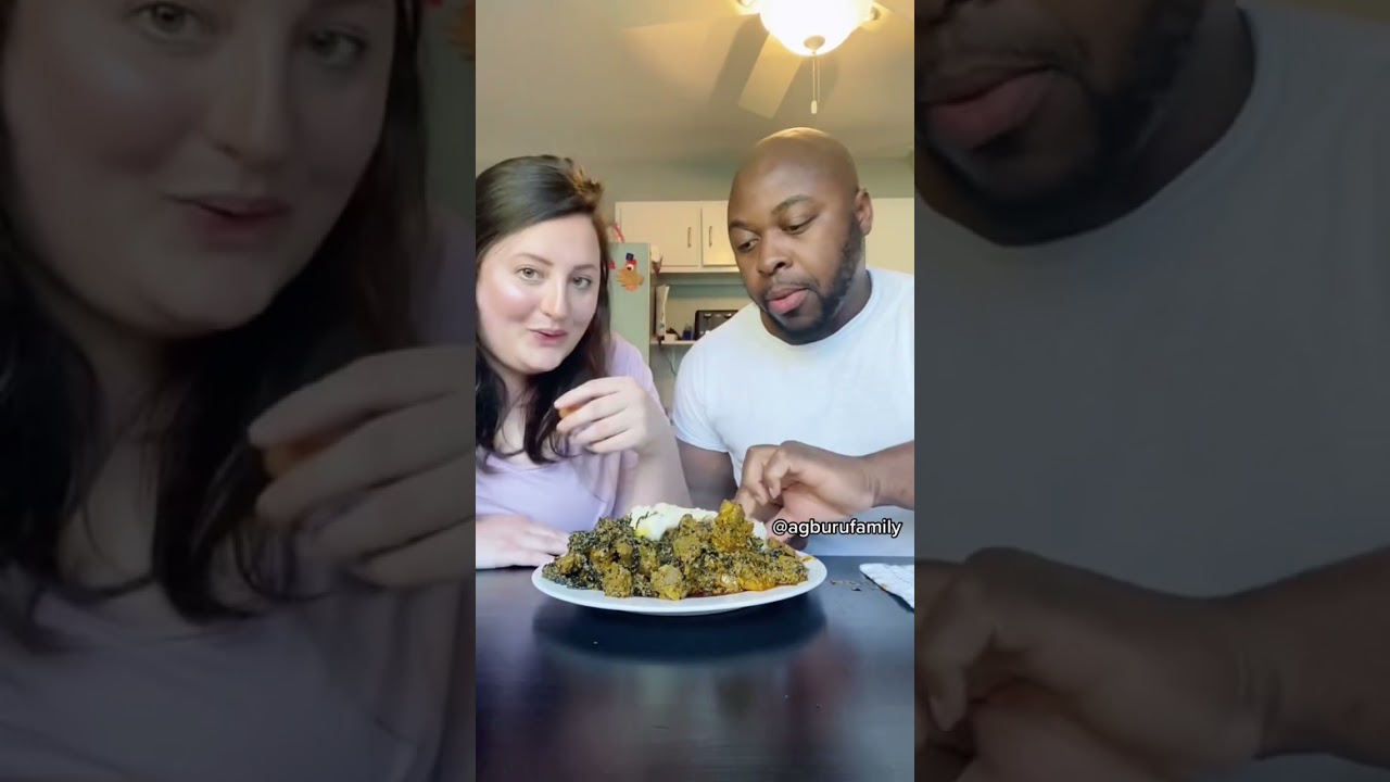 pounded yam & egusi soup #eating #asmr #egusisoup #fufu #africanfood #african #couple #mukbang #eat