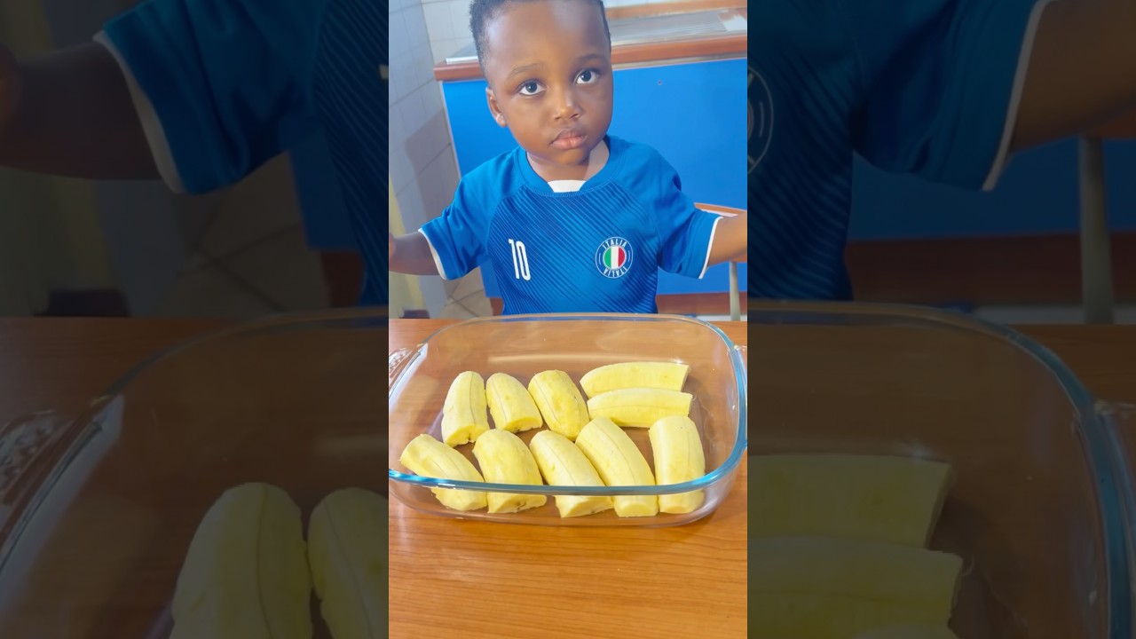 Cute Baby boy Cooking african food, Funny Baby love food! Shorts Recipe #baby #food #recipe