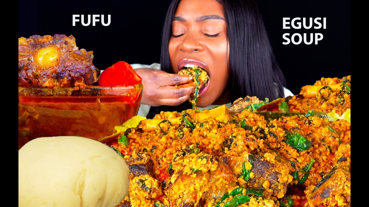 FUFU & EGUSI SOUP MUKBANG | EATING SOUNDS | ASMR EATING | ASMR FOOD | AFRICAN FOOD MUKBANG