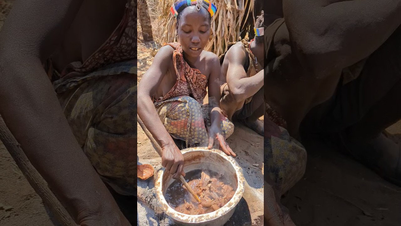 Hadzabe tribe cooks their favorite food for today’s Lunch #hadzabetribe #africa