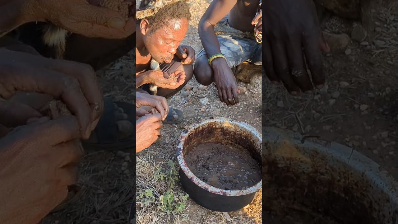 It’s early dinner Hadza boys had after a long day hunt #hadzabetribe #villagelife