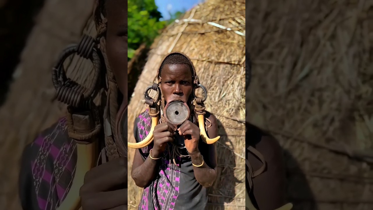 Mursi tribe girl Omo Valley Ethiopia #shorts #ethiopia #omovalley #omoadvisor #omoriver #short