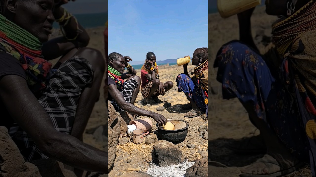 Turkana Prepare Morning Breakfast#shortsfeed #africanculture #africanpeople