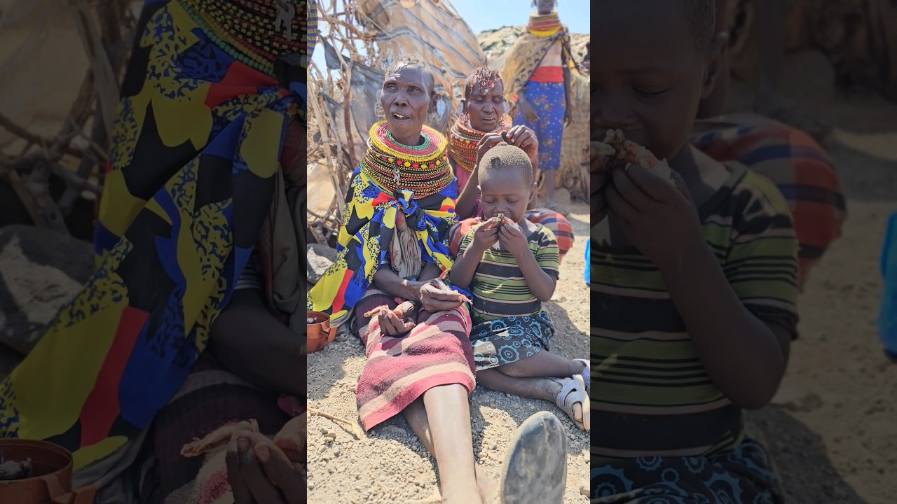 Turkana Tribe Lunch Time Is A Sharing Time #shortsfeed #africa #ethnicfood