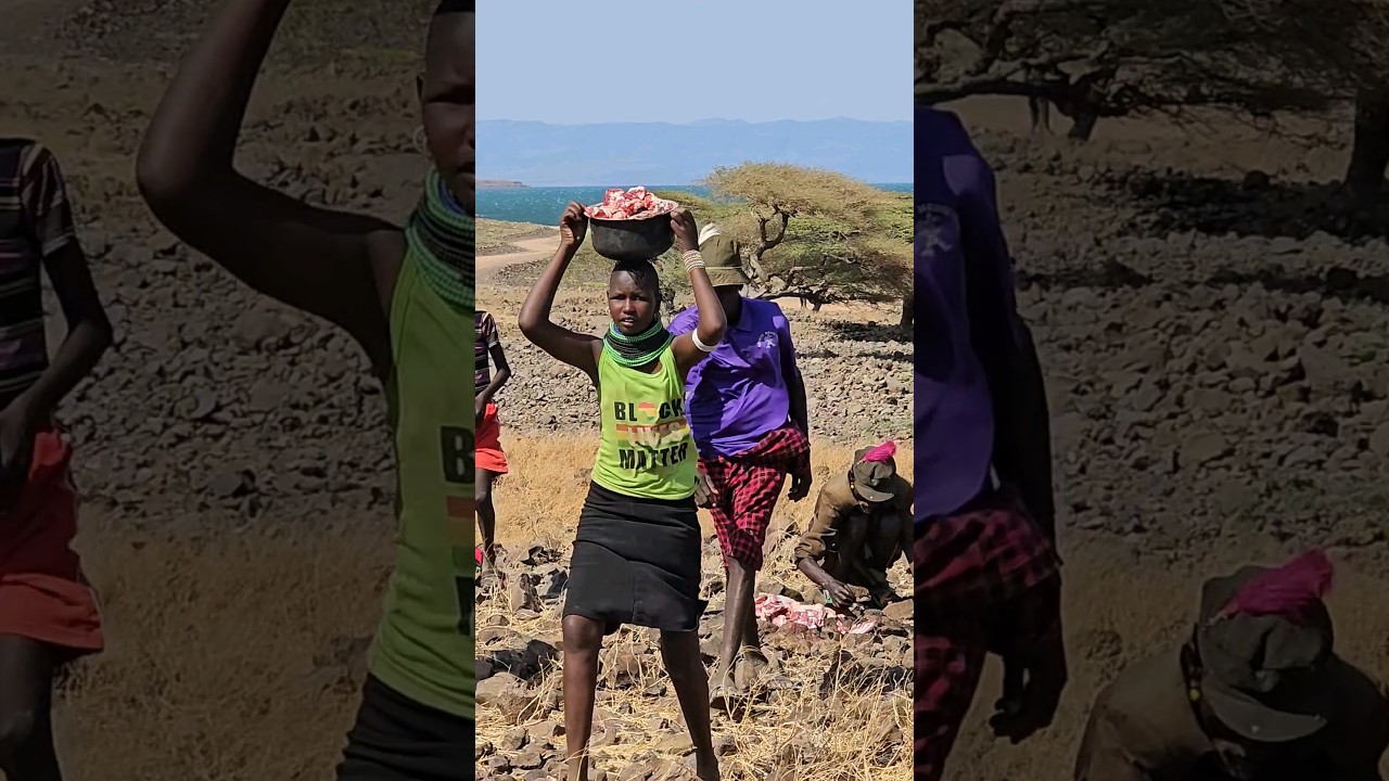 Turkana Tribe Preparing For a Meat Feast#shortsfeed #africa #africanculture