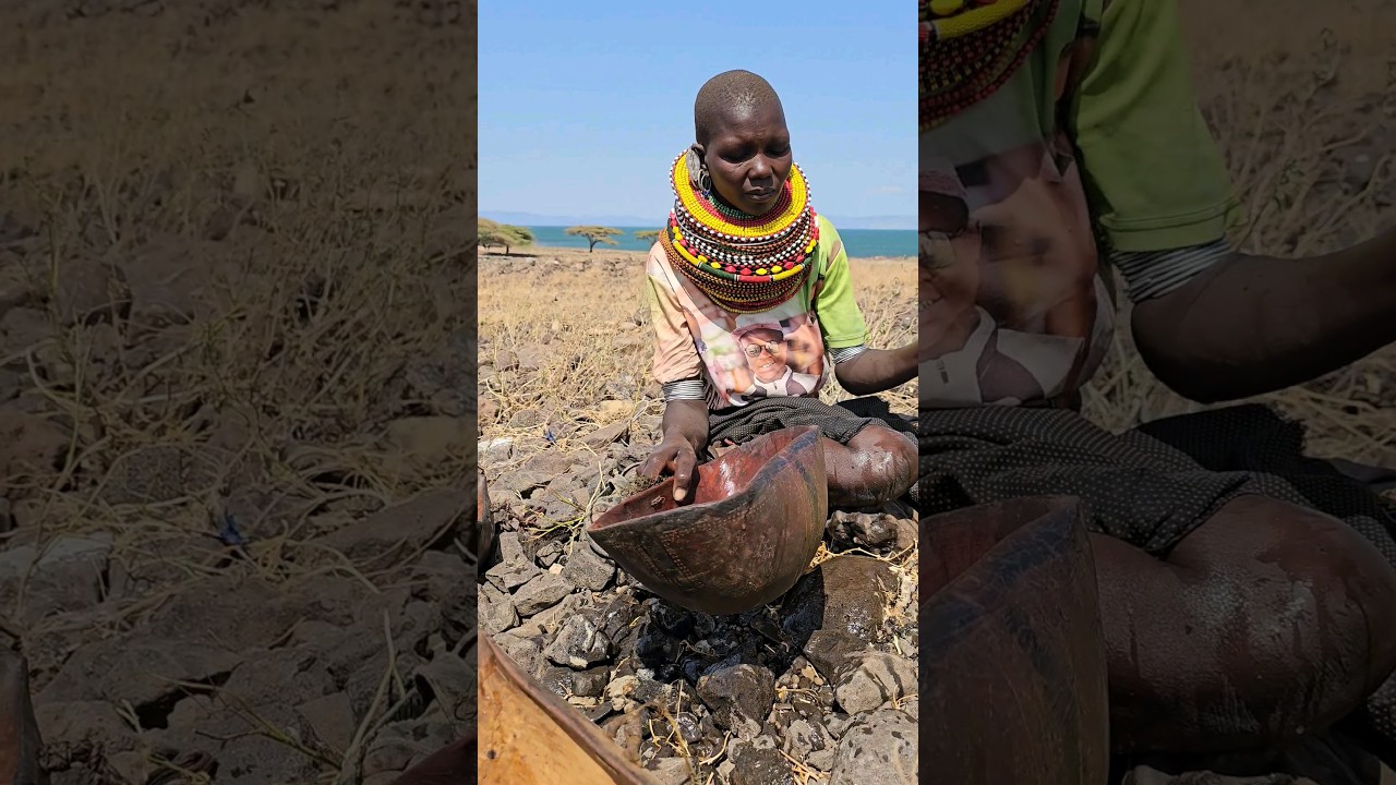 Turkana Tribe Still Use Traditional Bowls For Eating#shortsfeed #africanculture #africa