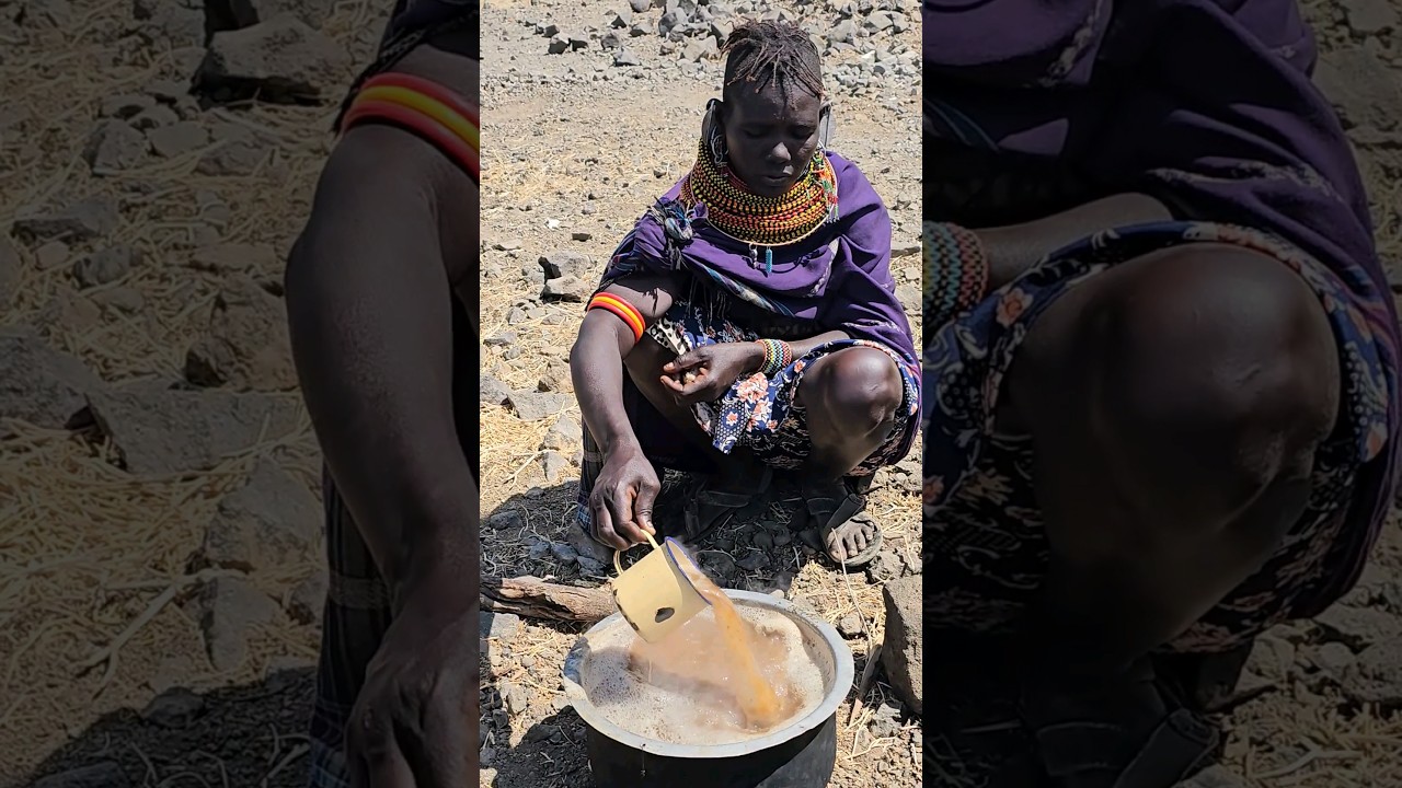 Turkana Tribe Tea Time#shortsfeed #africa