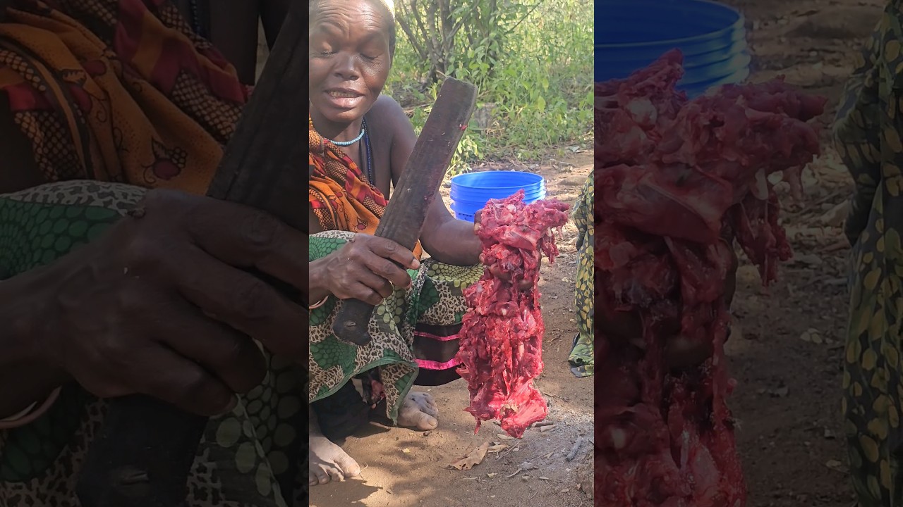 hadzabe Tribe Lunch preparation and Cooking