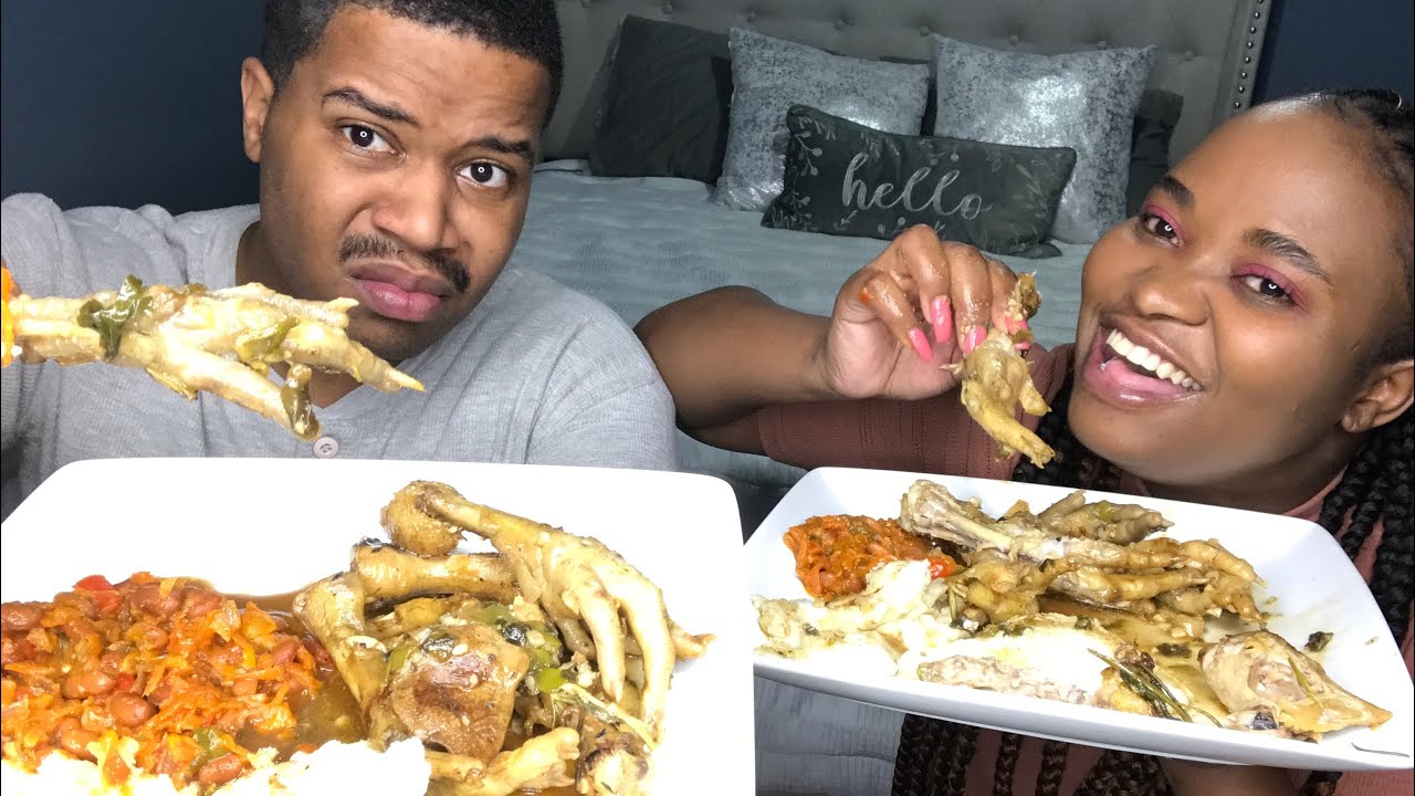 AMERICAN HUSBAND TRIES CHICKEN FEET FOR THE FIRST TIME | SOUTH AFRICAN FOOD