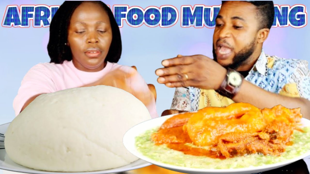 MASSIVE FUFU AND OKRA SOUP WITH STEW | EATING SHOW | AFRICAN FOOD MUKBANG