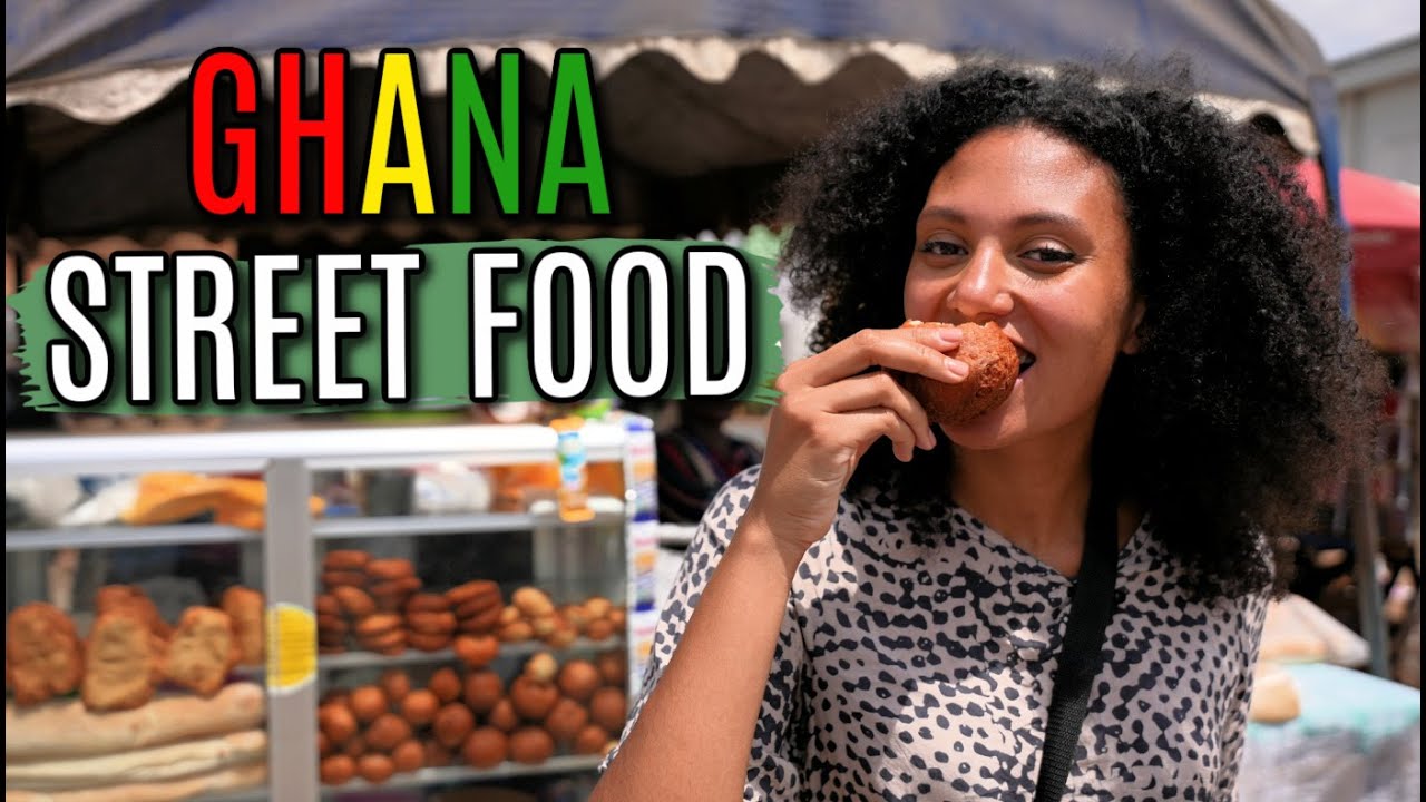 TRYING GHANA STREET FOOD FOR THE FIRST TIME | West African Food Market