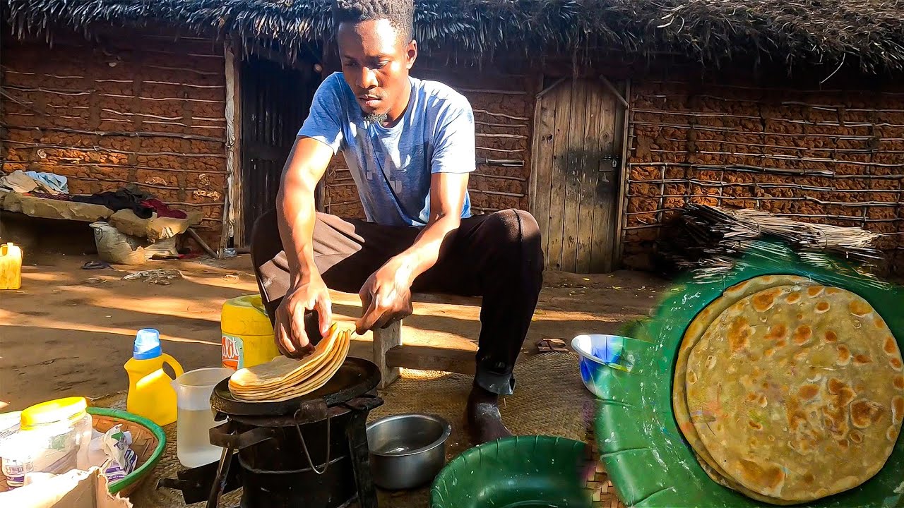 COOKING AFRICAN  TRADITIONAL CHAPATI  FOR LUNCH / AFRICAN VILLAGE LIFE #villagecooking #africanfood