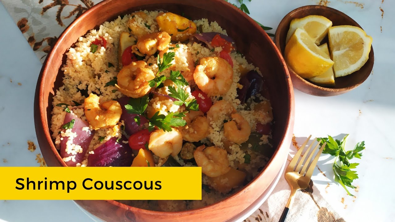 Moroccan Prawns with Couscous and Roasted Vegetables Recipe | North African Food