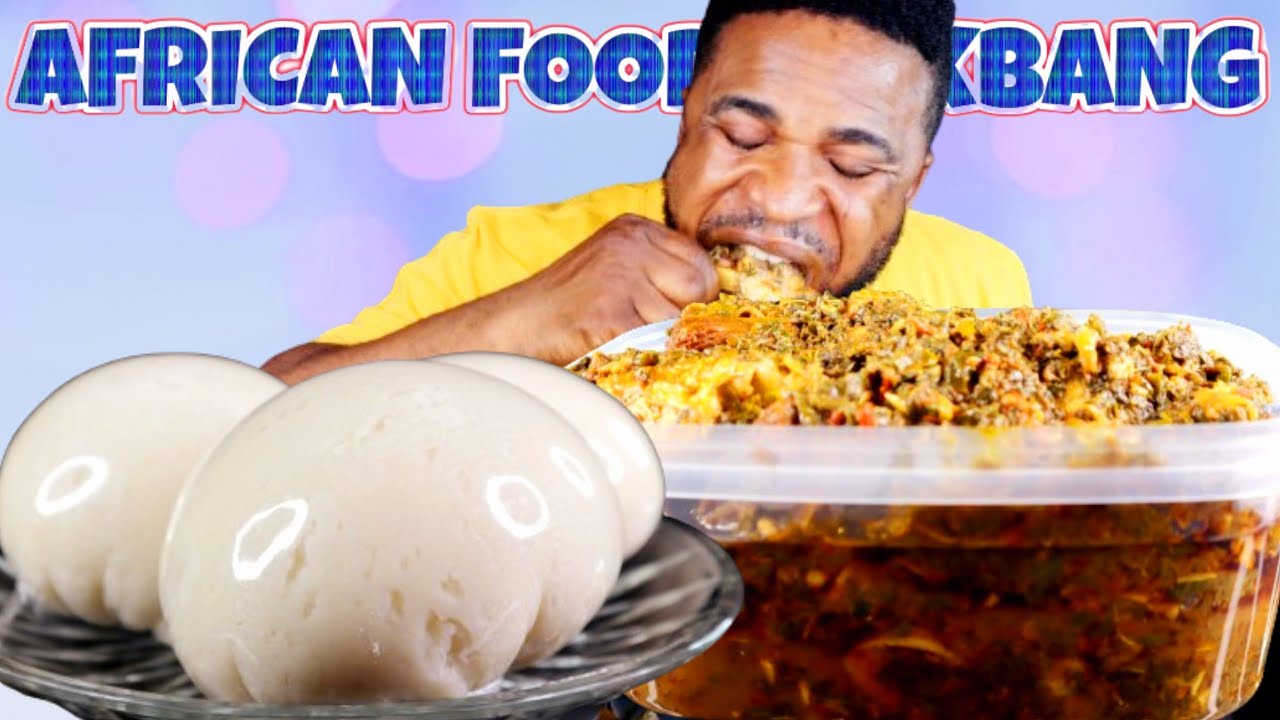 HUGE FUFU AND EXTREMELY MASSIVE VEGETABLE SOUP | AFRICAN FOOD MUKBANG