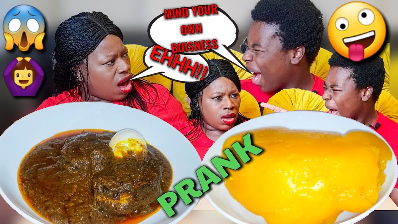 MIND YOUR OWN BUISNESS MUKPRANK|BANGA SOUP and STARCH MUKBANG|AFRICAN FOOD MUKBANG