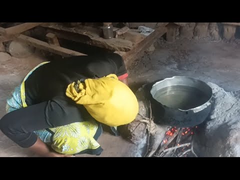 Cooking Most popular African food in the village