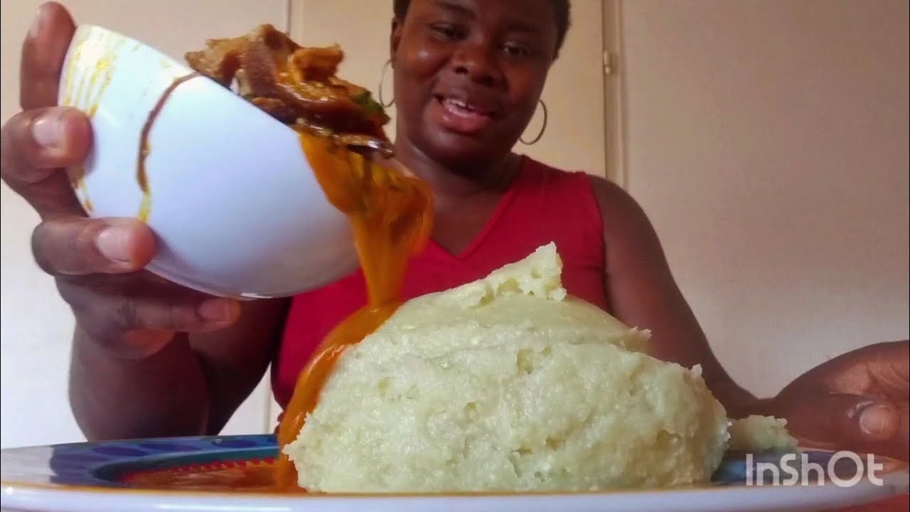 Mukbang African food Ogbono Soup with fufu #Mukbang #highlights #food