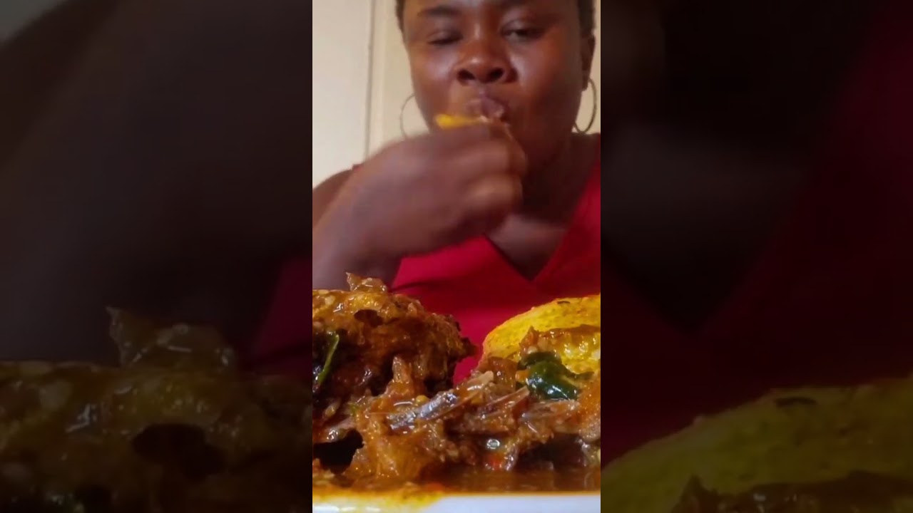 African food Ogbono Soup and Fufu #mukbang #highlights #food