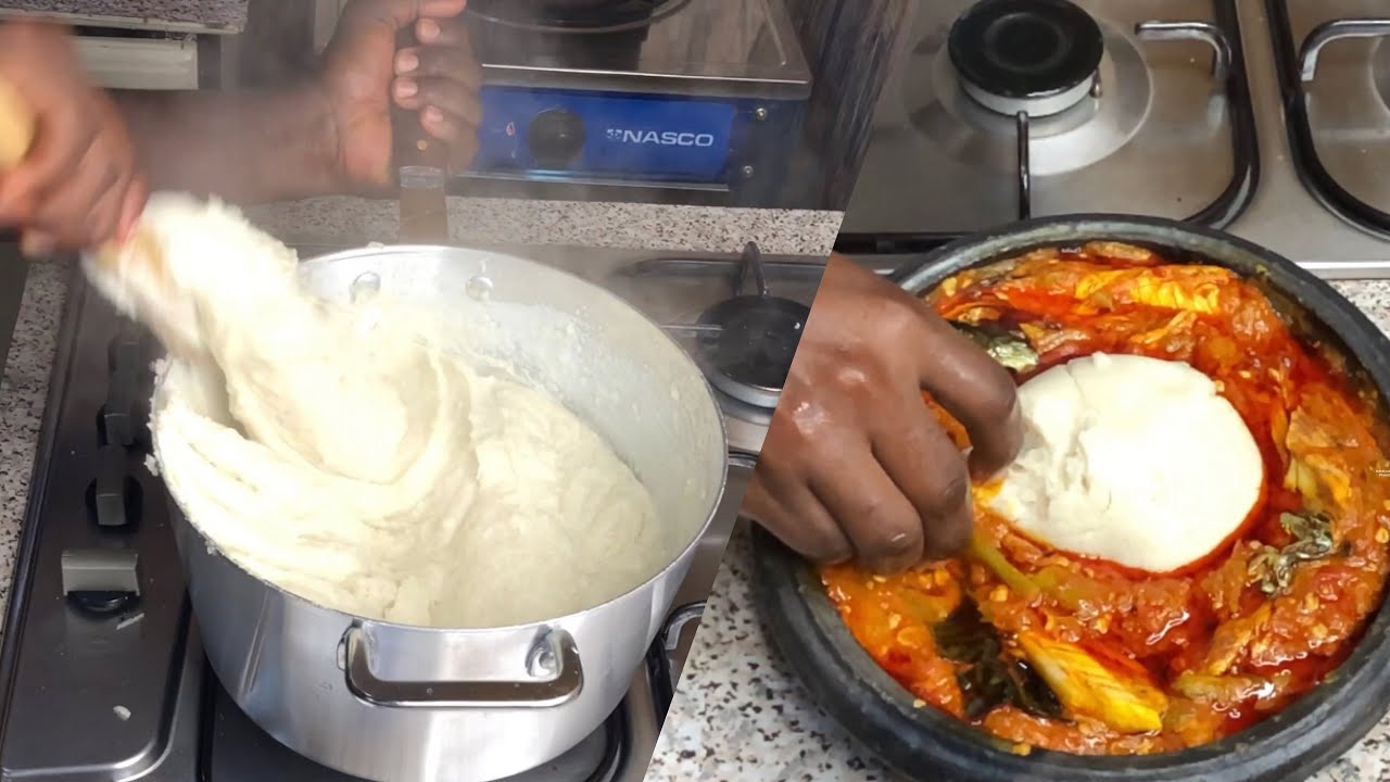 How to make akple and fetri toto / AFRICAN food / akple and fetri detsi