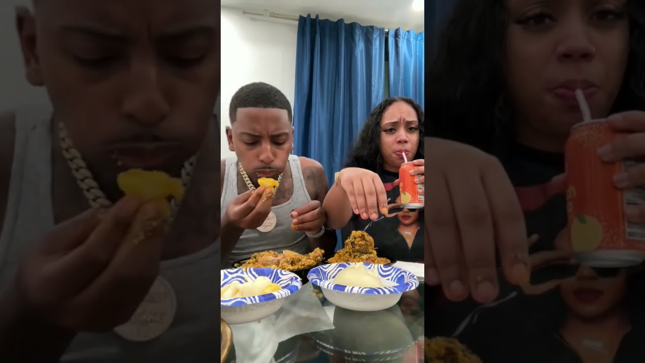 Lipstick prank on wife| fufu spicy egusi soup mukbang | African food mukbang