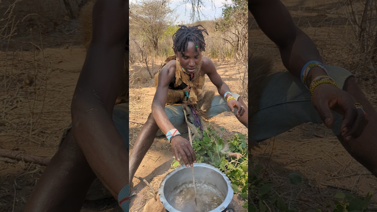 it’s a meal time | Cooking delicious food with Hadzabe tribe in the forest #shorts #viralvideo