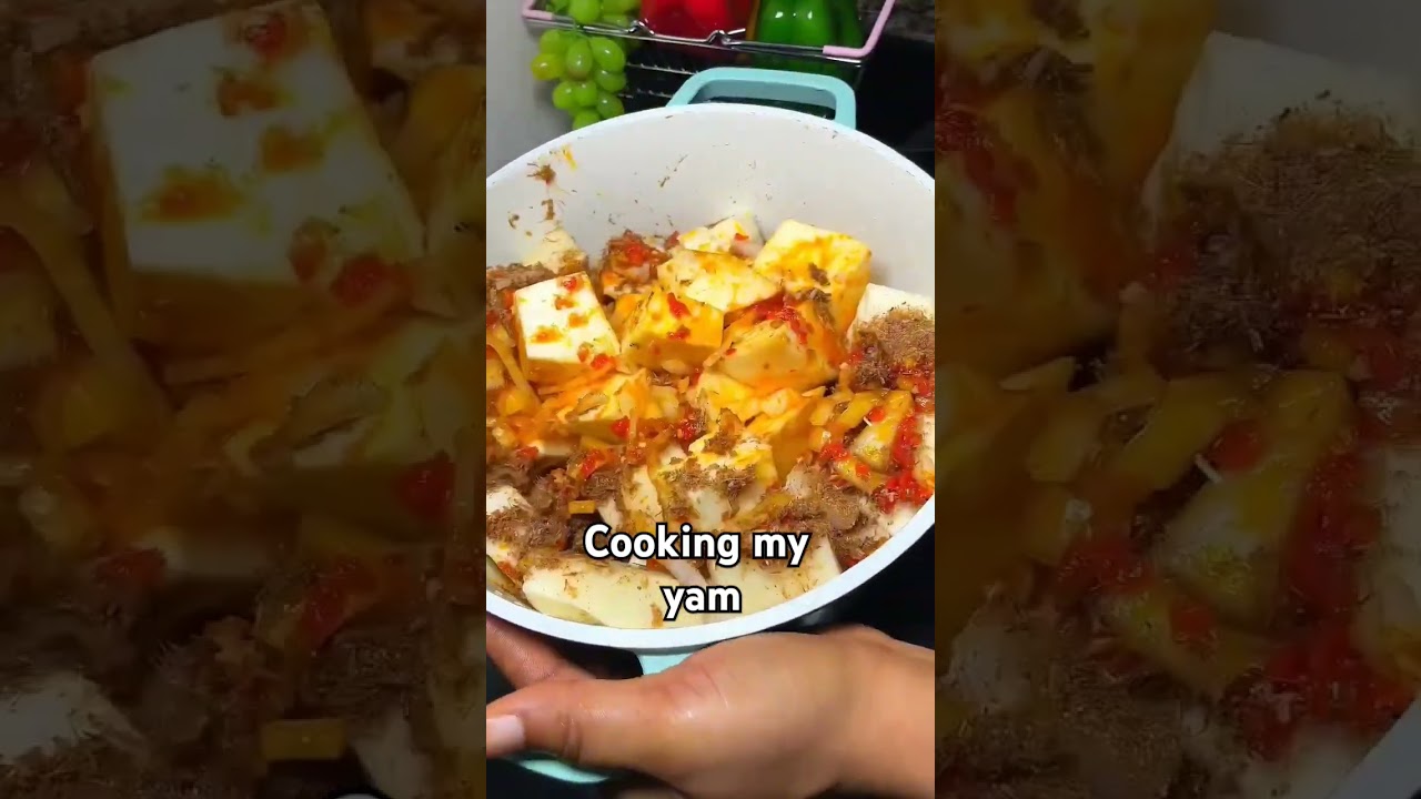 cooking my yam in grand style #cooking #food #trending #viralshorts #easyfoodtomakeathome