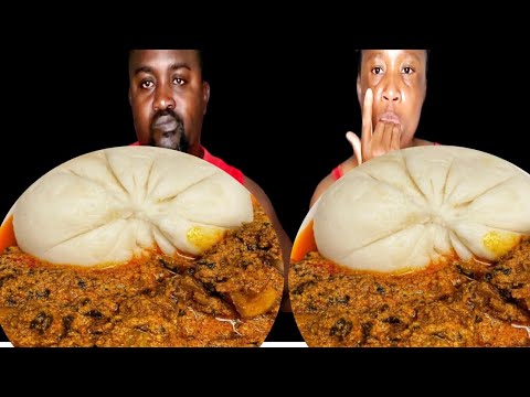 AFRICAN FOOD MUKBANG ASMR FUFU WITH EGUSI SOUP NIGERIA FOOD MUNBANG #africanfood #mukbang #egusisoup