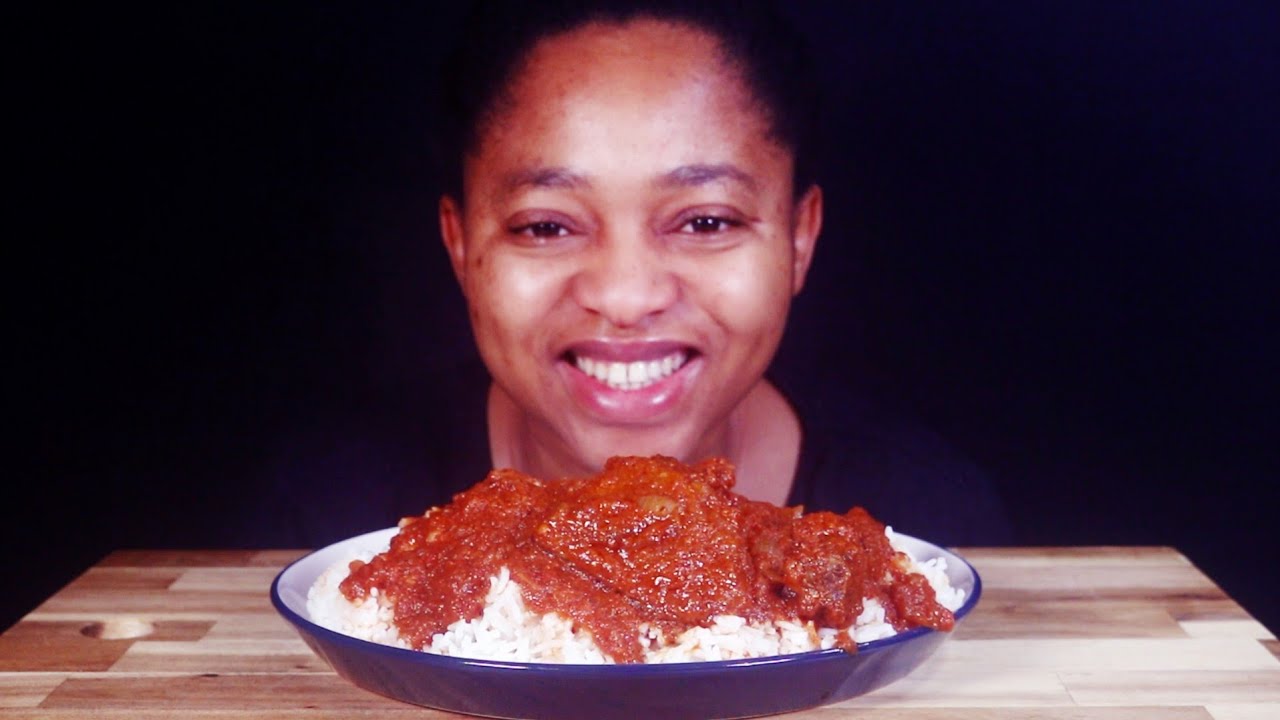 Fried Chicken Stew And Rice | Nigerian/African Food Mukbang | Mukbang Eating Show | Hand Eating