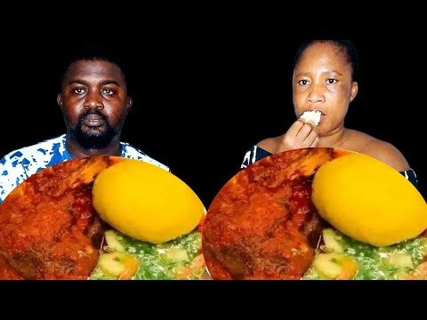 AFRICAN FOOD/FUFU WITH OGBONO AND OKRO SOUP MUKBANG AFRICAN FOOD #mukbang #food #africanfoodmukbang