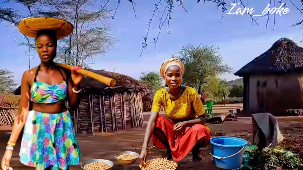 African village CountrySide:,peaceful day in the village #cooking simple African Food in the village