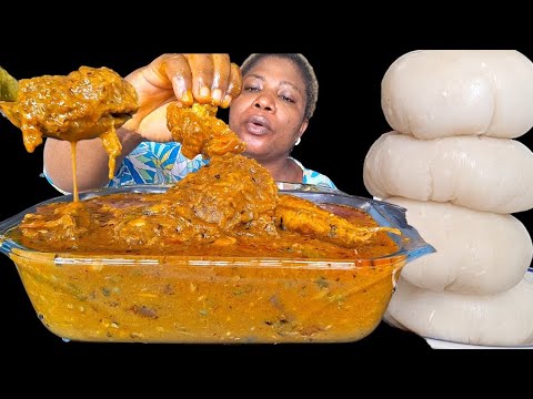 African food mukbang/ fufu with banga soup