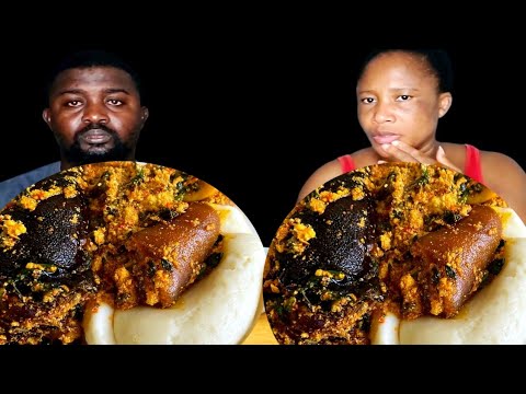 SAMR AFRICAN FOOD MUKBANG EGUSI SOUP WITH FUFU MUKBANG #africanfood #mukbang #egusisoup #hotpot #fuf