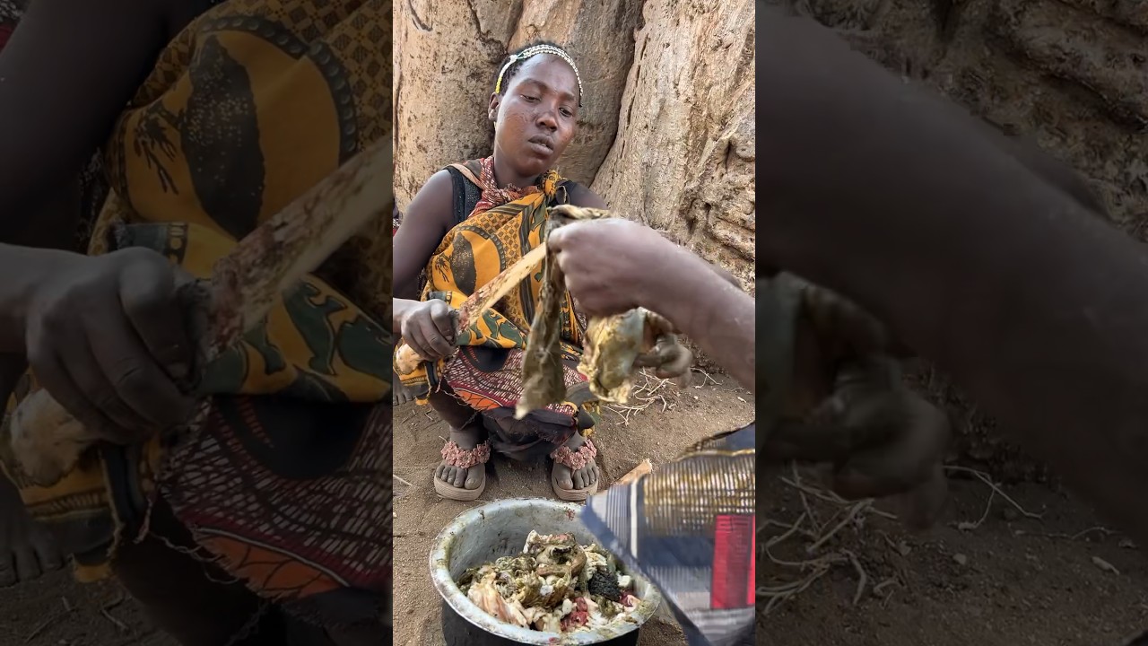 Preparing Lunch middle of nowhere, Incredible experience #hadzabetribe #food