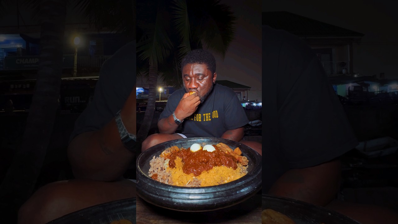 I Tried Night Waakye at Bengazi Food Joint, Nima,by the Gutter. Start 11pm till dawn. #YouTubeChamps