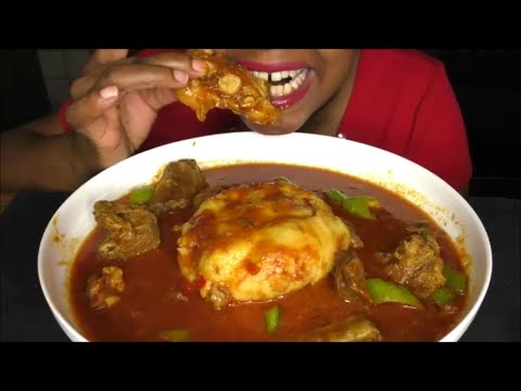 ASMR SPICY OXTAIL STEW & FUFU MUKBANG/AFRICAN FOOD MUKBANG/DELICIOUS FOOD