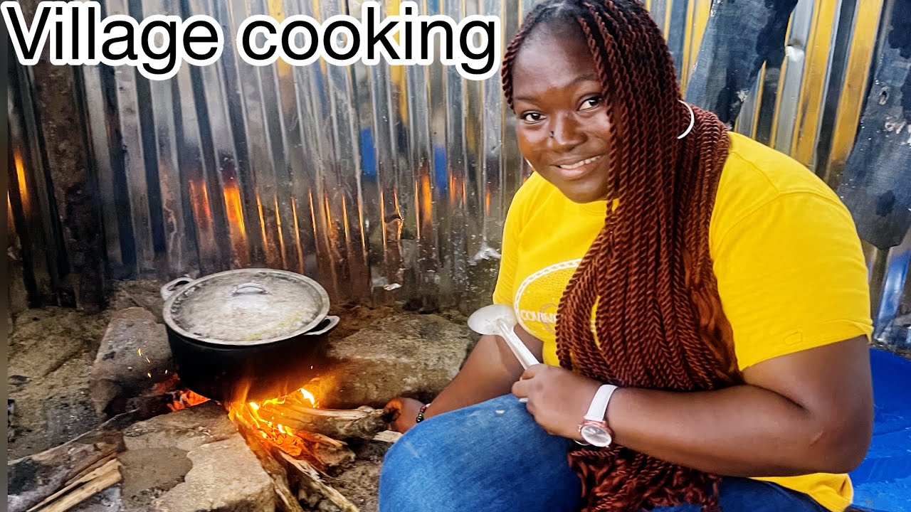 Raw and uncut village cooking strange African food in Liberia