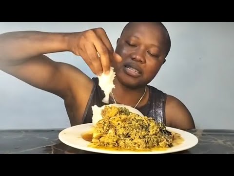 ASMR mukbang fufu with egusi soup African food mukbang