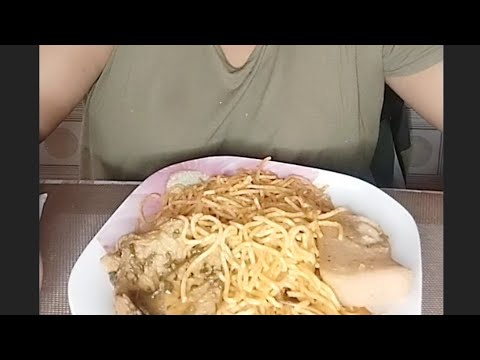 ASMR join me guys let’s eat Spaghetti and Moi Moi African food mukbang