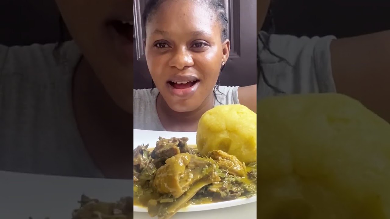 Asmr Mukbang Oha Soup with Plantain Fufu/African Food Mukbang