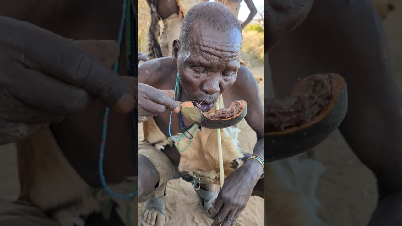 This is incredible Lunch With Natural Food #hadzabetribe #animals #food