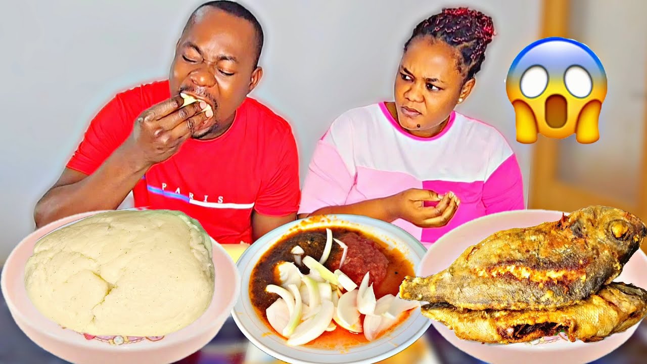 Taking The Food Big Bite Mukprank On my Wife ,AFRICAN FOOD MUKBANG