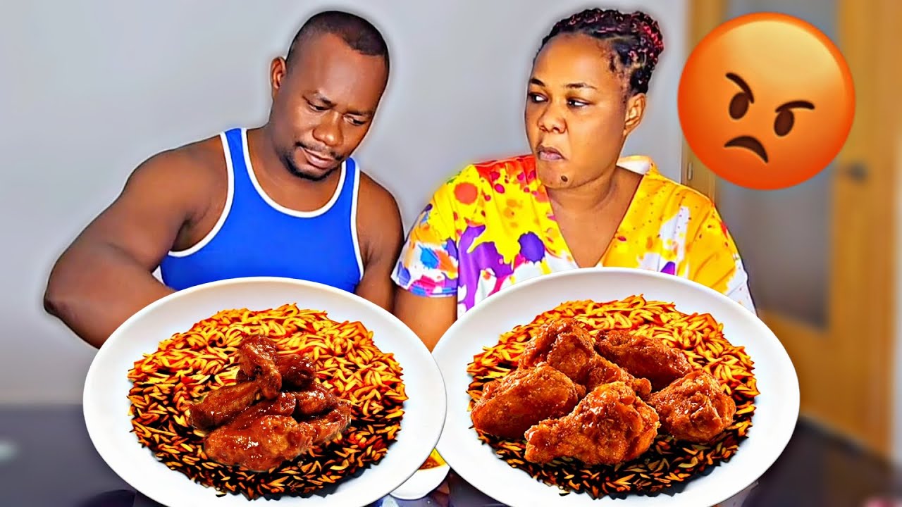 Watch to the end to settle this matter,African food mukbang ft jollof rice and chicken feet