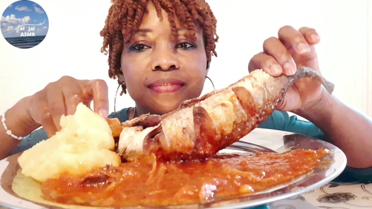 Asmr Fufu with Fish pepper soup / African food mukbang