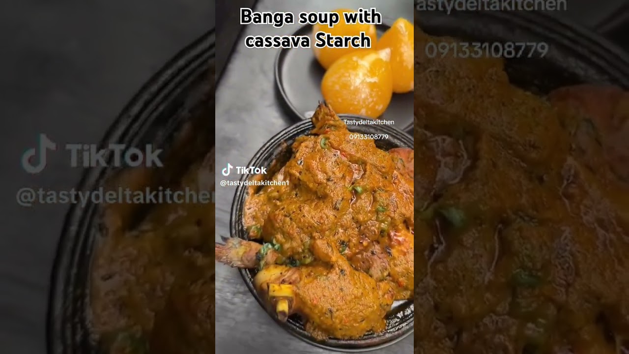 Nigeria Banga soup with cassava starch, Nigeria food, African food mukbang #plantainporridge #food