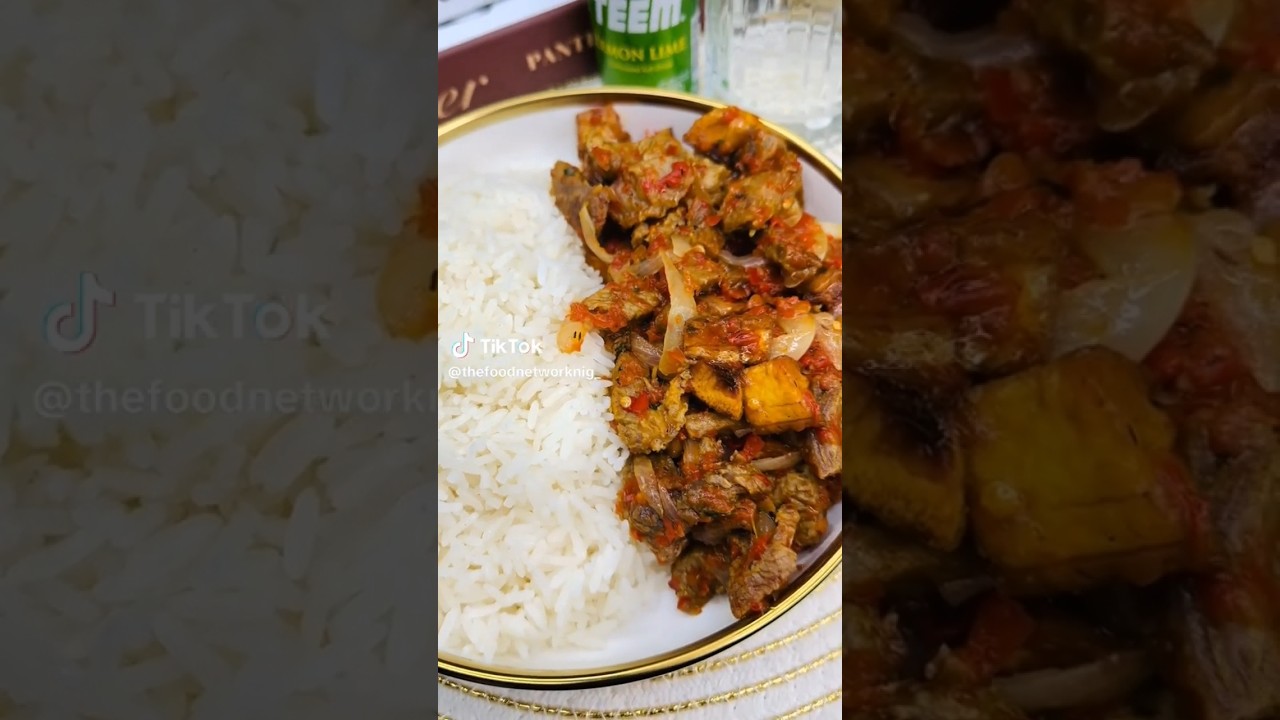 Beef and dodo sauce with rice, Nigeria food, African food, mukbang video #peppersauce